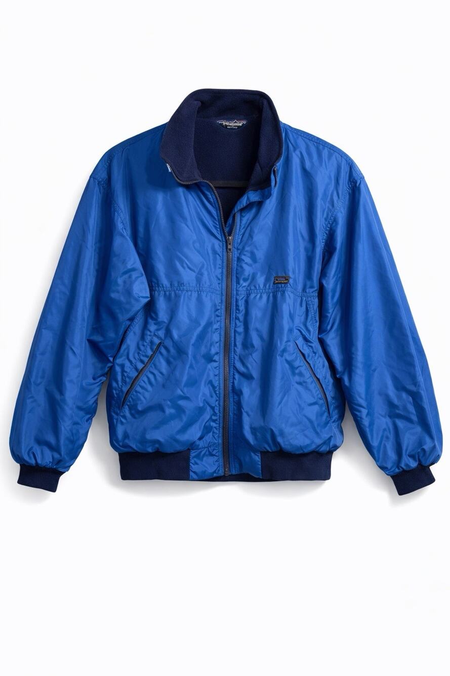 Patagonia Jacket Mens Large Blue Full Zip Windbreaker Vintage 90s Hiking